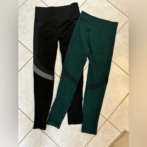 2 pair- black and green leggings.Both brand new,never worn.